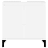 Sink Cabinet White 58x33x60 cm Engineered Wood - Rear View