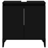 Sink Cabinet Black 58x33x60 cm Engineered Wood - Rear View