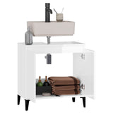 Sink Cabinet High Gloss White 58x33x60 cm Engineered Wood - 45-Degree Angle