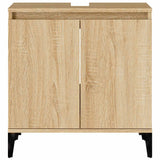 Sink Cabinet Sonoma Oak 58x33x60 cm Engineered Wood - Rear View
