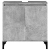Sink Cabinet Concrete Grey 58x33x60 cm Engineered Wood - 45-Degree Angle
