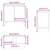 Sink Cabinet Smoked Oak 58x33x60 cm Engineered Wood - Extra Image