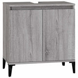Sink Cabinet Grey Sonoma 58x33x60 cm Engineered Wood - Front View