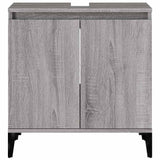 Sink Cabinet Grey Sonoma 58x33x60 cm Engineered Wood - Rear View