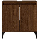 Sink Cabinet Brown Oak 58x33x60 cm Engineered Wood