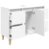 Sink Cabinet White 80x33x60 cm Engineered Wood - Rear View