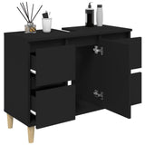 Sink Cabinet Black 80x33x60 cm Engineered Wood - Top-Down View