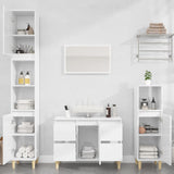 Sink Cabinet High Gloss White 80x33x60 cm Engineered Wood - Side View