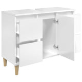 Sink Cabinet High Gloss White 80x33x60 cm Engineered Wood
