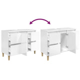 Sink Cabinet High Gloss White 80x33x60 cm Engineered Wood - Low Angle