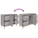 Sink Cabinet Grey Sonoma 80x33x60 cm Engineered Wood - Low Angle