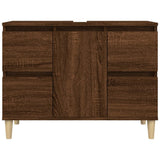 Sink Cabinet Brown Oak 80x33x60 cm Engineered Wood