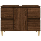 Sink Cabinet Brown Oak 80x33x60 cm Engineered Wood - 45-Degree Angle