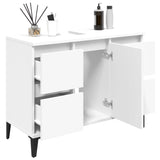 Sink Cabinet White 80x33x60 cm Engineered Wood - Top-Down View