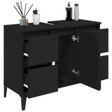 Sink Cabinet Black 80x33x60 cm Engineered Wood