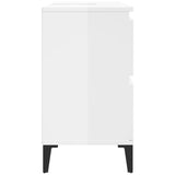 Sink Cabinet High Gloss White 80x33x60 cm Engineered Wood - Close-Up Angle