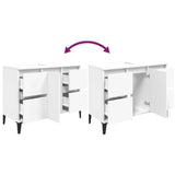 Sink Cabinet High Gloss White 80x33x60 cm Engineered Wood - Low Angle