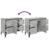 Sink Cabinet Concrete Grey 80x33x60 cm Engineered Wood - Low Angle