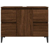 Sink Cabinet Brown Oak 80x33x60 cm Engineered Wood