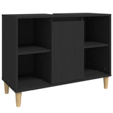 Sink Cabinet Black 80x33x60 cm Engineered Wood - Front View