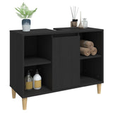 Sink Cabinet Black 80x33x60 cm Engineered Wood