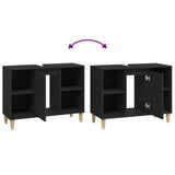 Sink Cabinet Black 80x33x60 cm Engineered Wood - Extra Image