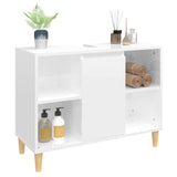 Sink Cabinet High Gloss White 80x33x60 cm Engineered Wood - Top-Down View