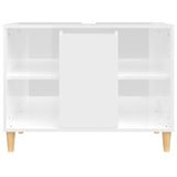 Sink Cabinet High Gloss White 80x33x60 cm Engineered Wood - Rear View