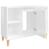 Sink Cabinet High Gloss White 80x33x60 cm Engineered Wood - Close-Up Angle
