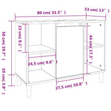 Sink Cabinet Smoked Oak 80x33x60 cm Engineered Wood