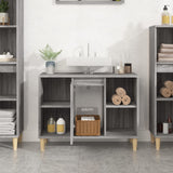 Sink Cabinet Grey Sonoma 80x33x60 cm Engineered Wood - Side View