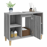 Sink Cabinet Grey Sonoma 80x33x60 cm Engineered Wood - 45-Degree Angle