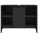 Sink Cabinet Black 80x33x60 cm Engineered Wood - Rear View