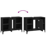 Sink Cabinet Black 80x33x60 cm Engineered Wood - Extra Image