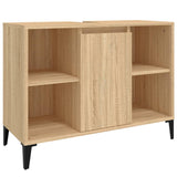 Sink Cabinet Sonoma Oak 80x33x60 cm Engineered Wood - Front View