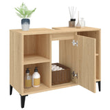 Sink Cabinet Sonoma Oak 80x33x60 cm Engineered Wood - 45-Degree Angle