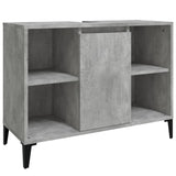 Sink Cabinet Concrete Grey 80x33x60 cm Engineered Wood - Front View