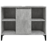 Sink Cabinet Concrete Grey 80x33x60 cm Engineered Wood - Rear View