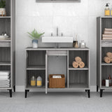 Sink Cabinet Grey Sonoma 80x33x60 cm Engineered Wood - Side View