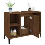 Sink Cabinet Brown Oak 80x33x60 cm Engineered Wood