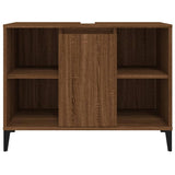 Sink Cabinet Brown Oak 80x33x60 cm Engineered Wood