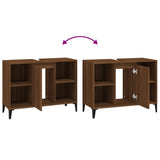 Sink Cabinet Brown Oak 80x33x60 cm Engineered Wood - Extra Image