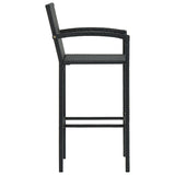 Bar Stools 2 pcs Black Poly Rattan - Top-Down View
