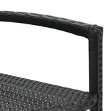 Bar Stools 2 pcs Black Poly Rattan - Rear View
