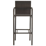 Bar Stools 4 pcs Brown Poly Rattan - Side View