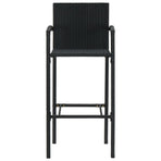 Bar Stools 4 pcs Black Poly Rattan
