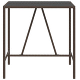 Bar Table with Glass Top Brown 110x70x110 cm Poly Rattan