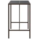 Bar Table with Glass Top Brown 110x70x110 cm Poly Rattan - Top-Down View