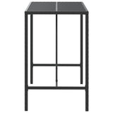 Bar Table with Glass Top Black 110x70x110 cm Poly Rattan - Top-Down View