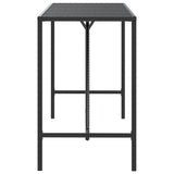 Bar Table with Glass Top Black 180x70x110 cm Poly Rattan - Top-Down View
